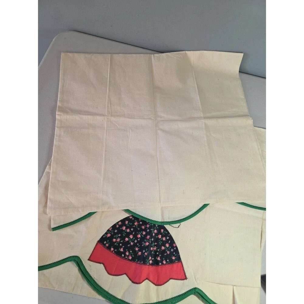 Vintage Southern Belle Applique Pillowcases Pair Handmade RicRac Cottage Linens